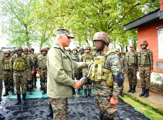 Northern Army Commander Pratik Sharma reviews security preparedness in Kashmir