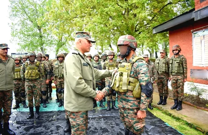 Northern Army Commander Pratik Sharma reviews security preparedness in Kashmir