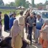 Residents protest against garbage dumping near Tarli Bridge in Handwara
