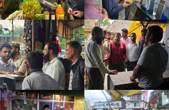 Police conduct joint market checking drives ahead of Eid-ul-Adha in Sopore