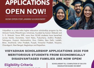 Vidyadhan Scholarship 2026 opens applications for J&K students